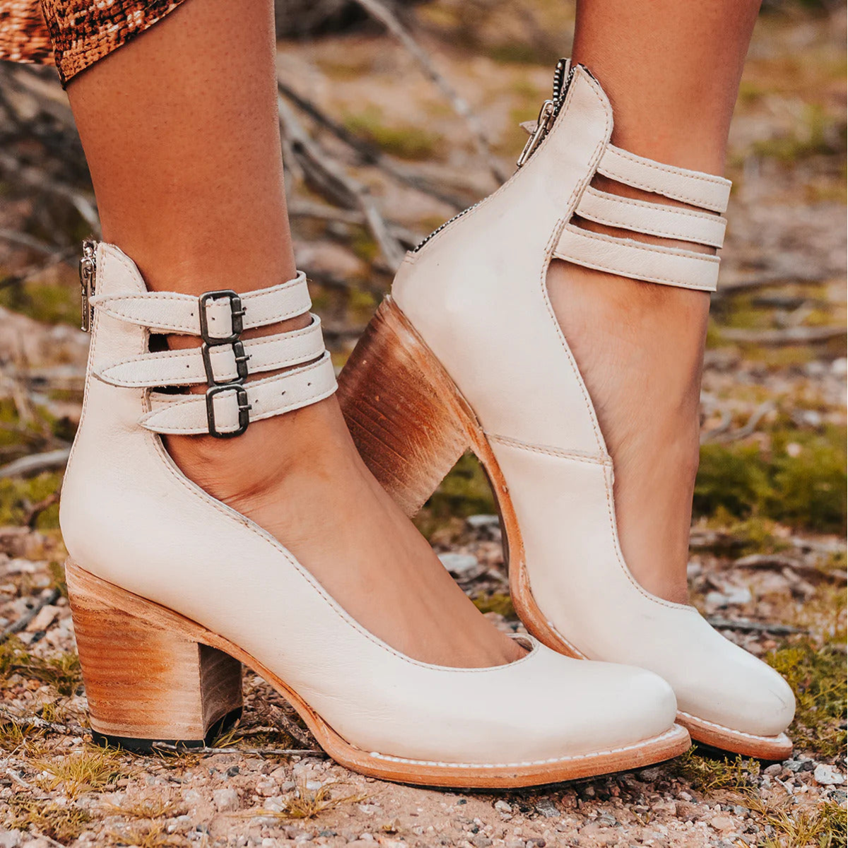 Women's block heel ankle strap sandals