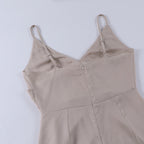 Women's draped v-neck maxi cocktail dress