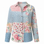 Women's floral print button-front blouse