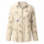 Women's floral print button-front blouse