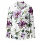 Women's floral print button-front blouse