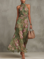 Women's halter formal maxi dress
