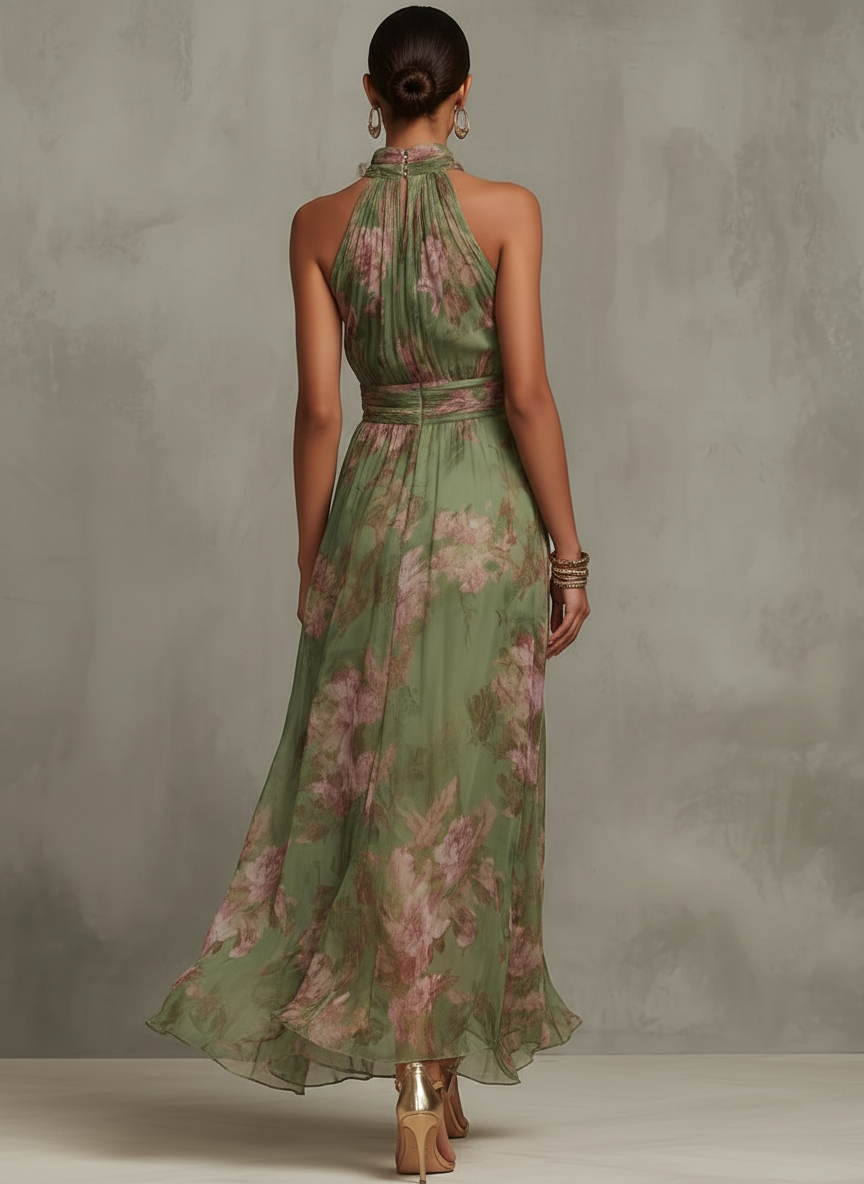 Women's halter formal maxi dress