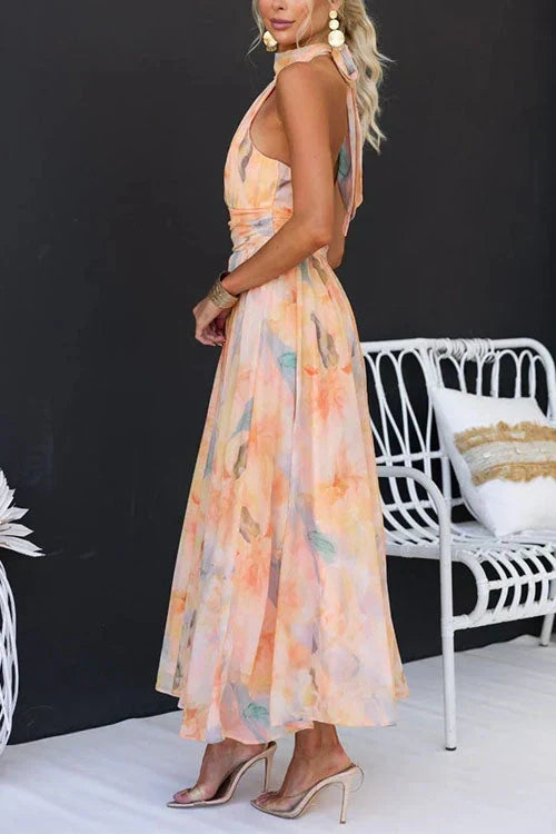 Women's open-back maxi summer dress