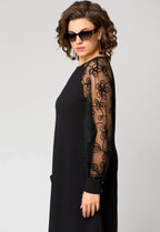 Women's lace sleeve cocktail dress