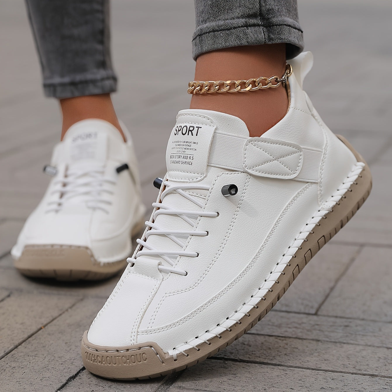 Women's lace-up low-top casual sneakers