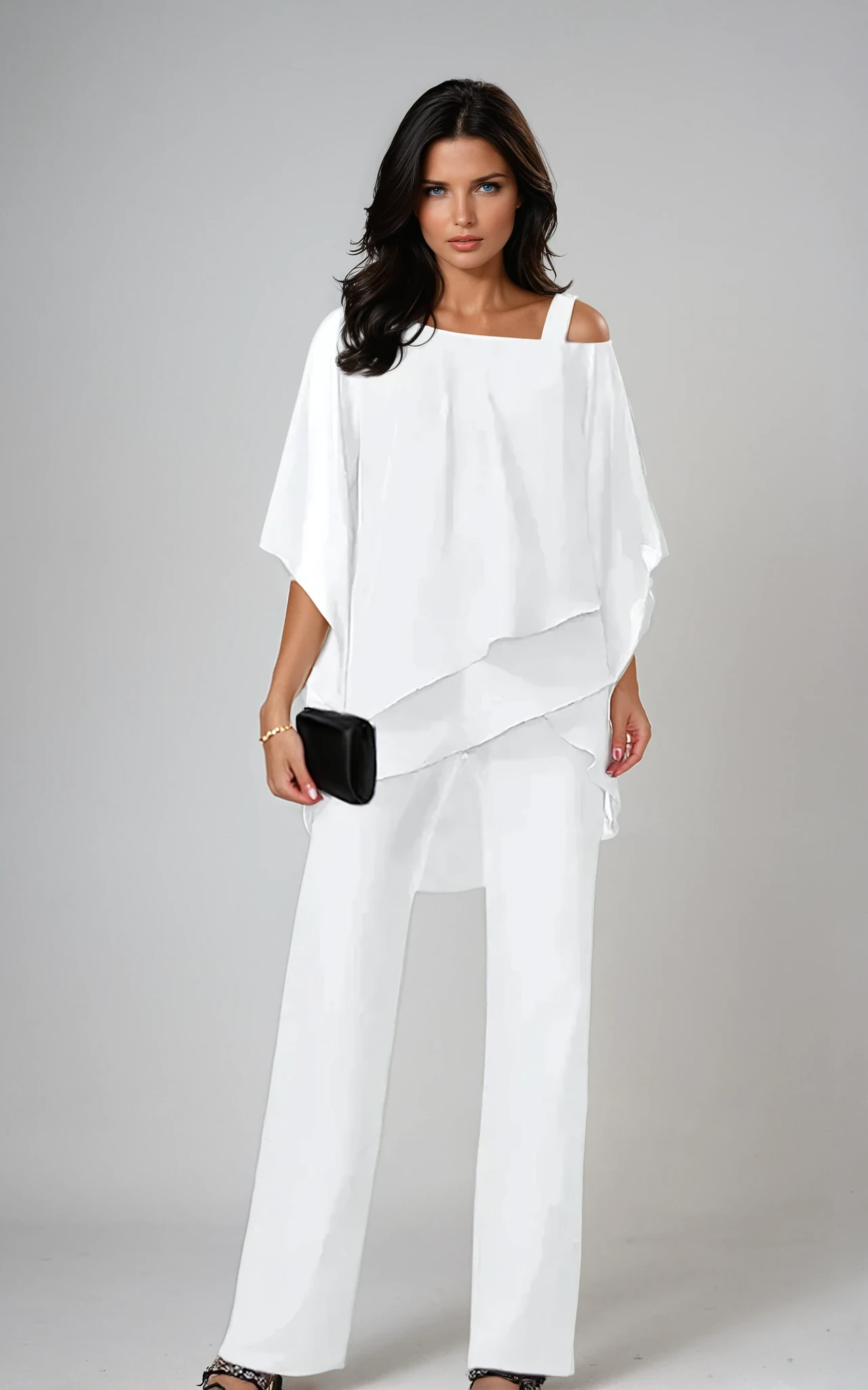 Women's layered overlay formal 2 piece set