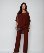 Women's layered overlay formal 2 piece set