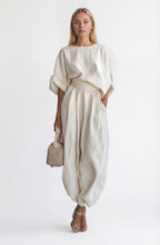 Women's off-shoulder wide-leg two piece set