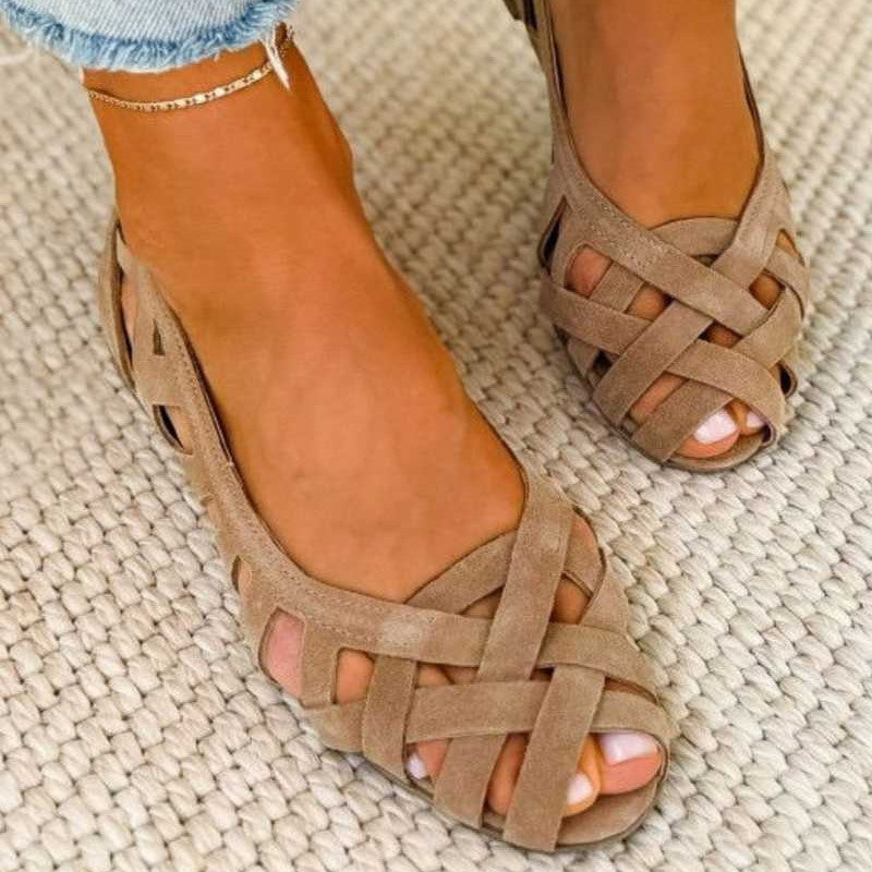 Women's open toe woven strap summer sandals