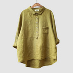 Women's oversized button-front blouse