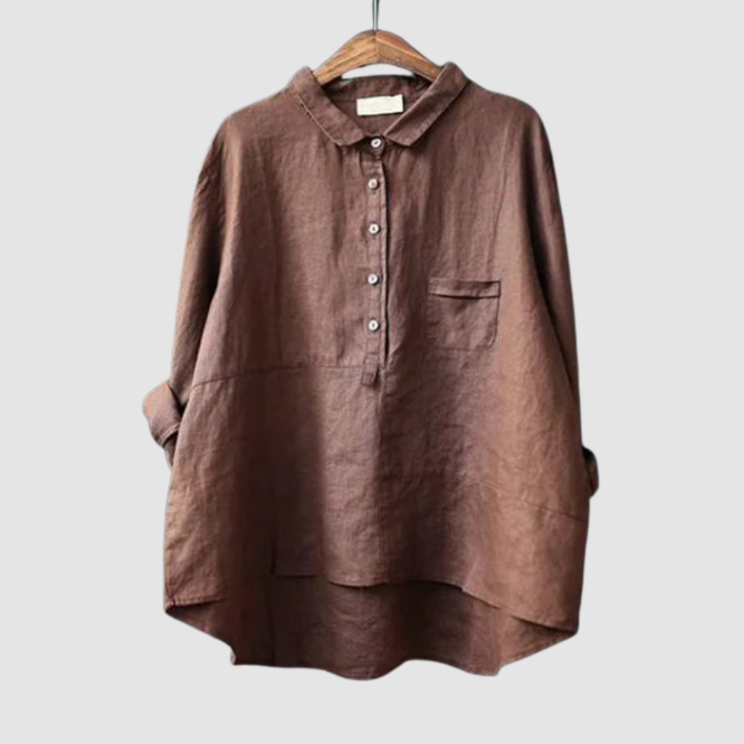 Women's oversized button-front blouse