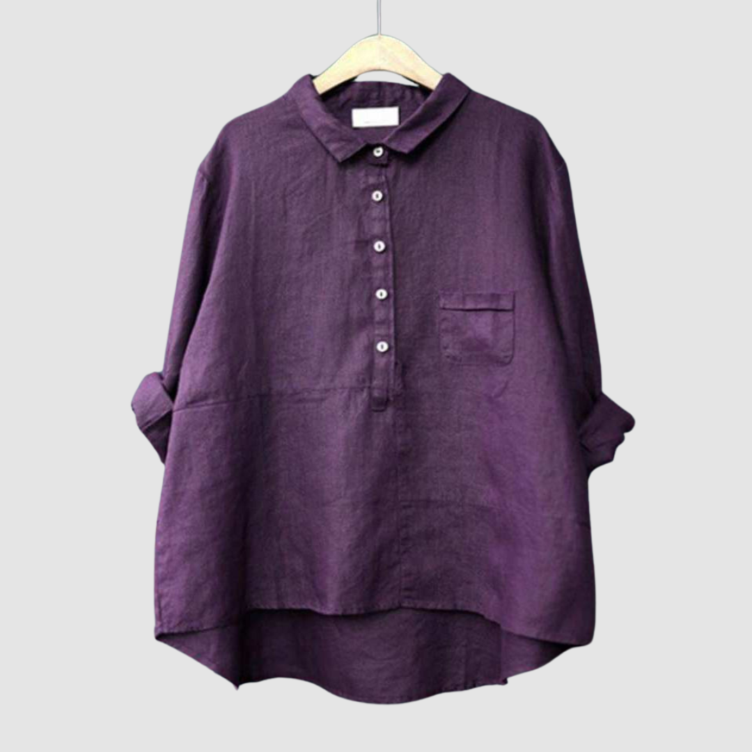 Women's oversized button-front blouse