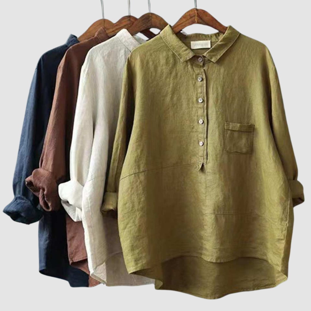Women's oversized button-front blouse
