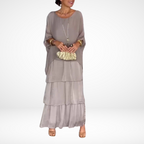 Women's layered maxi wedding guest dress