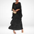 Women's layered maxi wedding guest dress