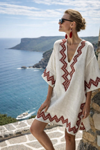 Women's oversized v-neck summer kaftan dress