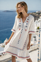 Women's oversized v-neck summer kaftan dress