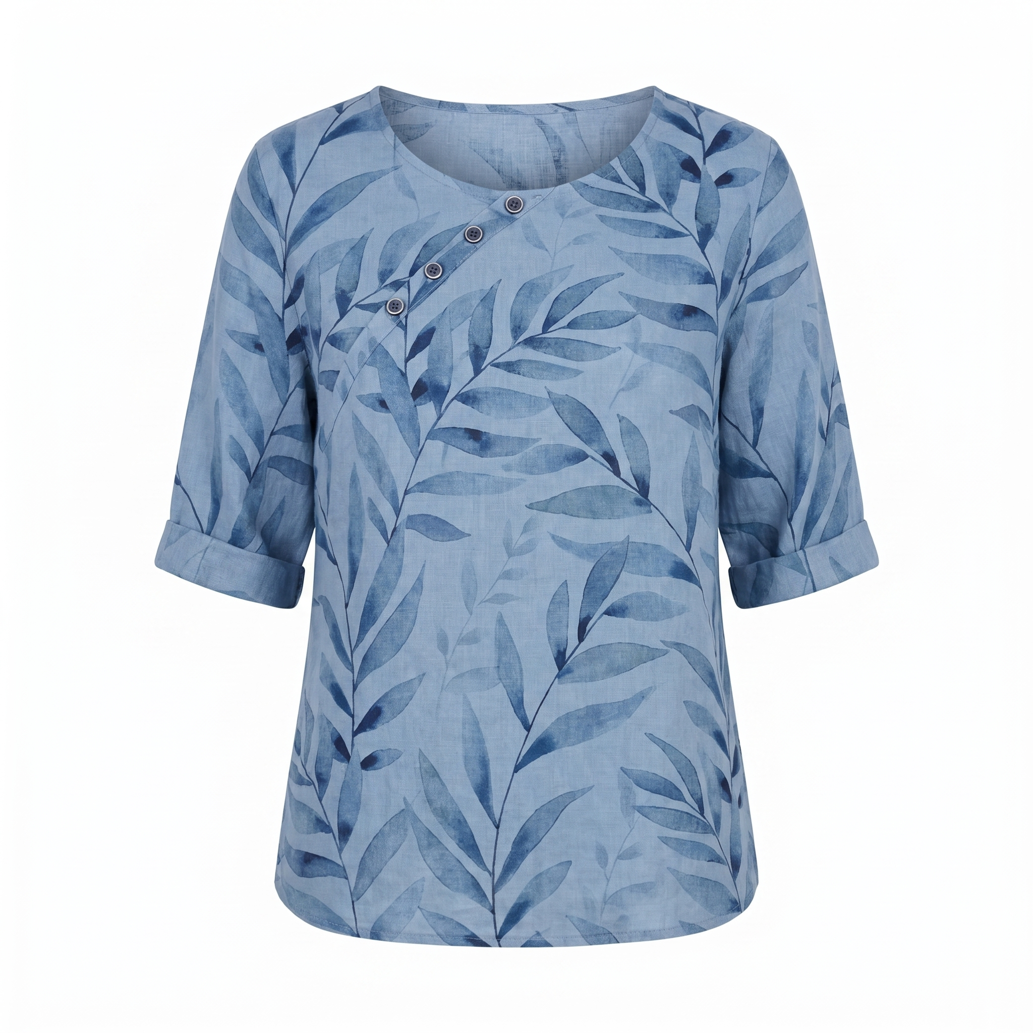 Women's printed short sleeve summer blouse