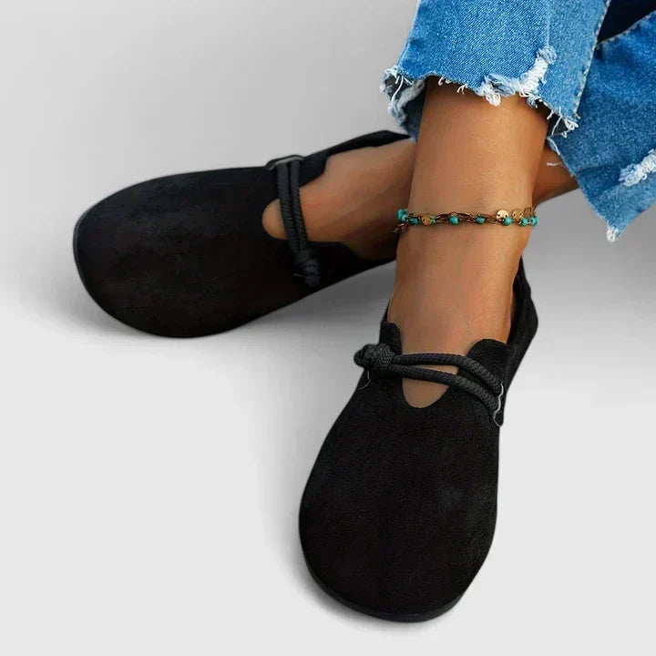 Women's round toe flat rope-strap loafers