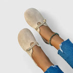 Women's round toe flat rope-strap loafers