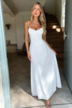 Women's ruched tie-front maxi wedding guest dress