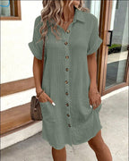 Women's short sleeve midi summer dress