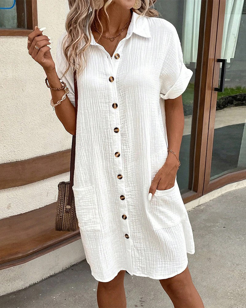 Women's short sleeve midi summer dress