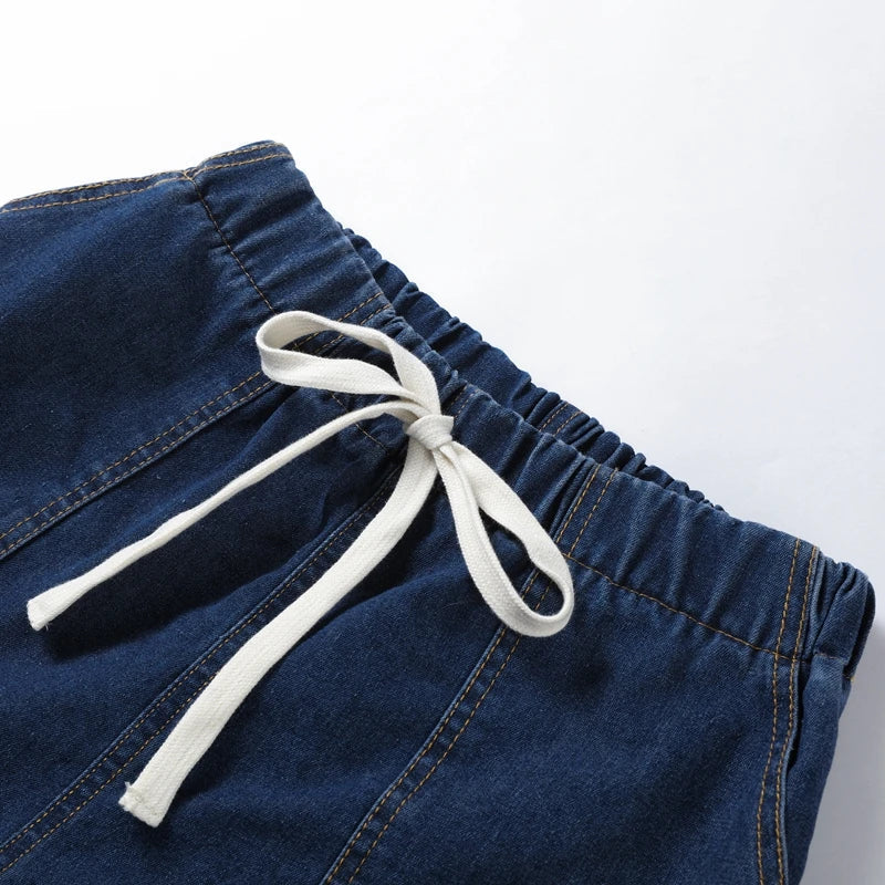 Women's short summer two-piece denim set