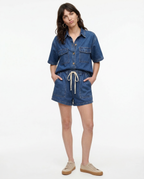 Women's short summer two-piece denim set