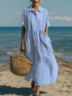 Women's short sleeve summer maxi dress