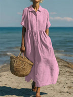 Women's short sleeve summer maxi dress