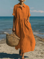 Women's short sleeve summer maxi dress