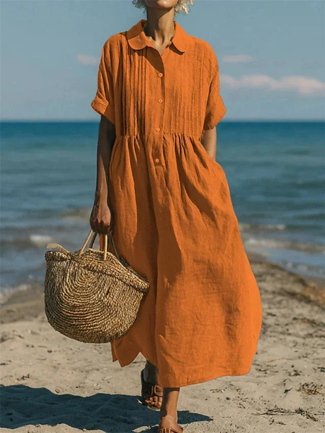 Women's short sleeve summer maxi dress