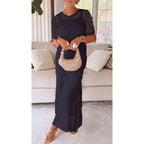 Women's short sleeve cut-out formal maxi dress