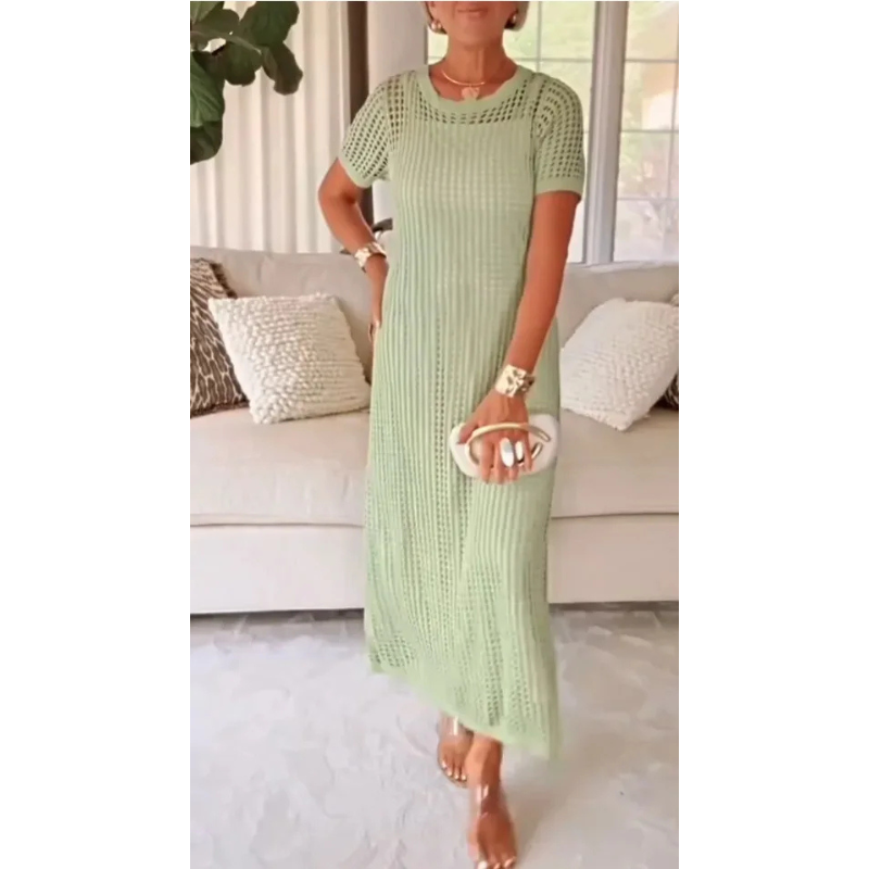 Women's short sleeve cut-out formal maxi dress