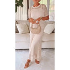 Women's short sleeve cut-out formal maxi dress