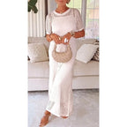 Women's short sleeve cut-out formal maxi dress