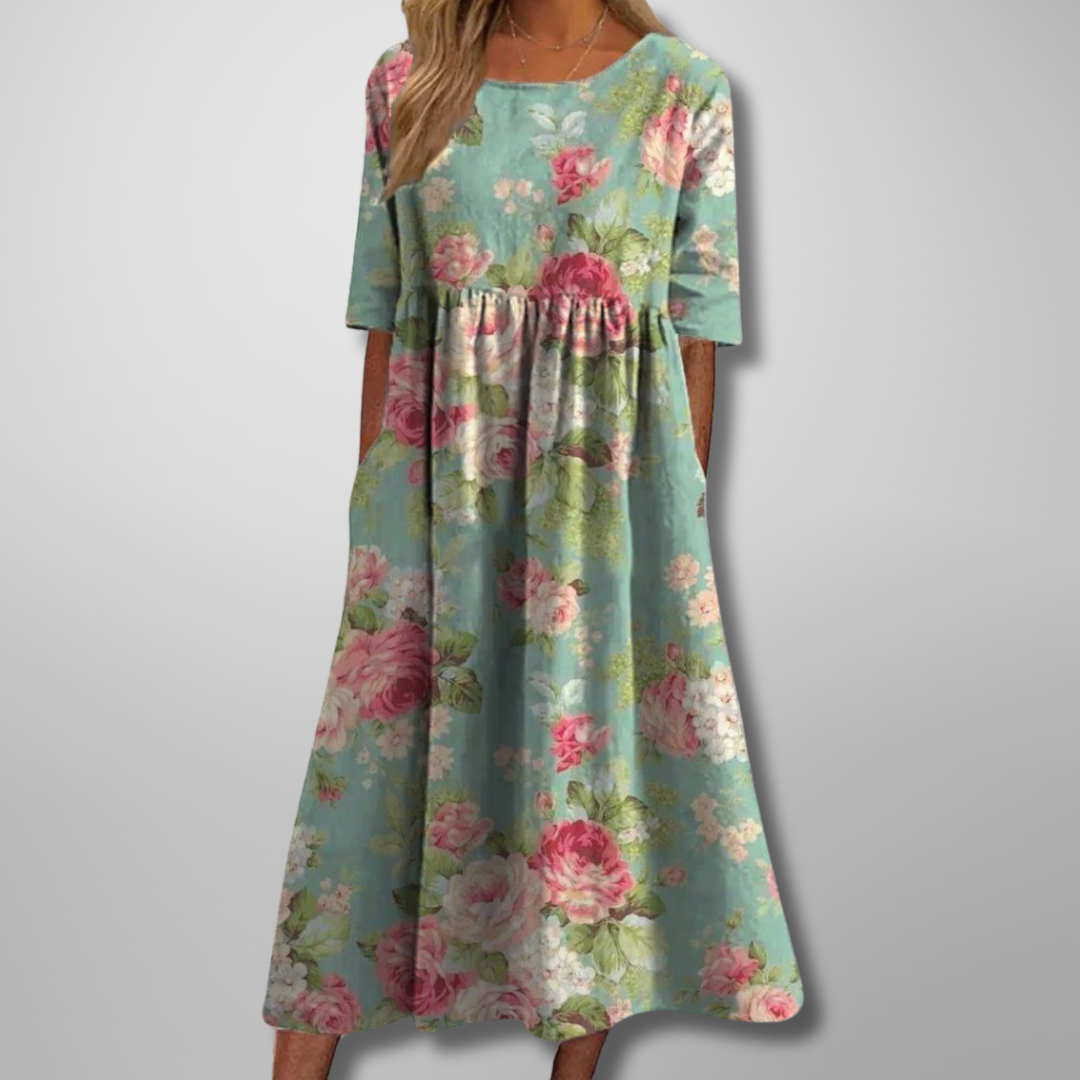 Women's short sleeve formal maxi dress