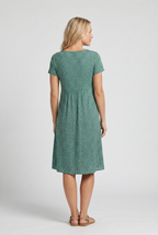 Women's short sleeve v-neck midi summer dress