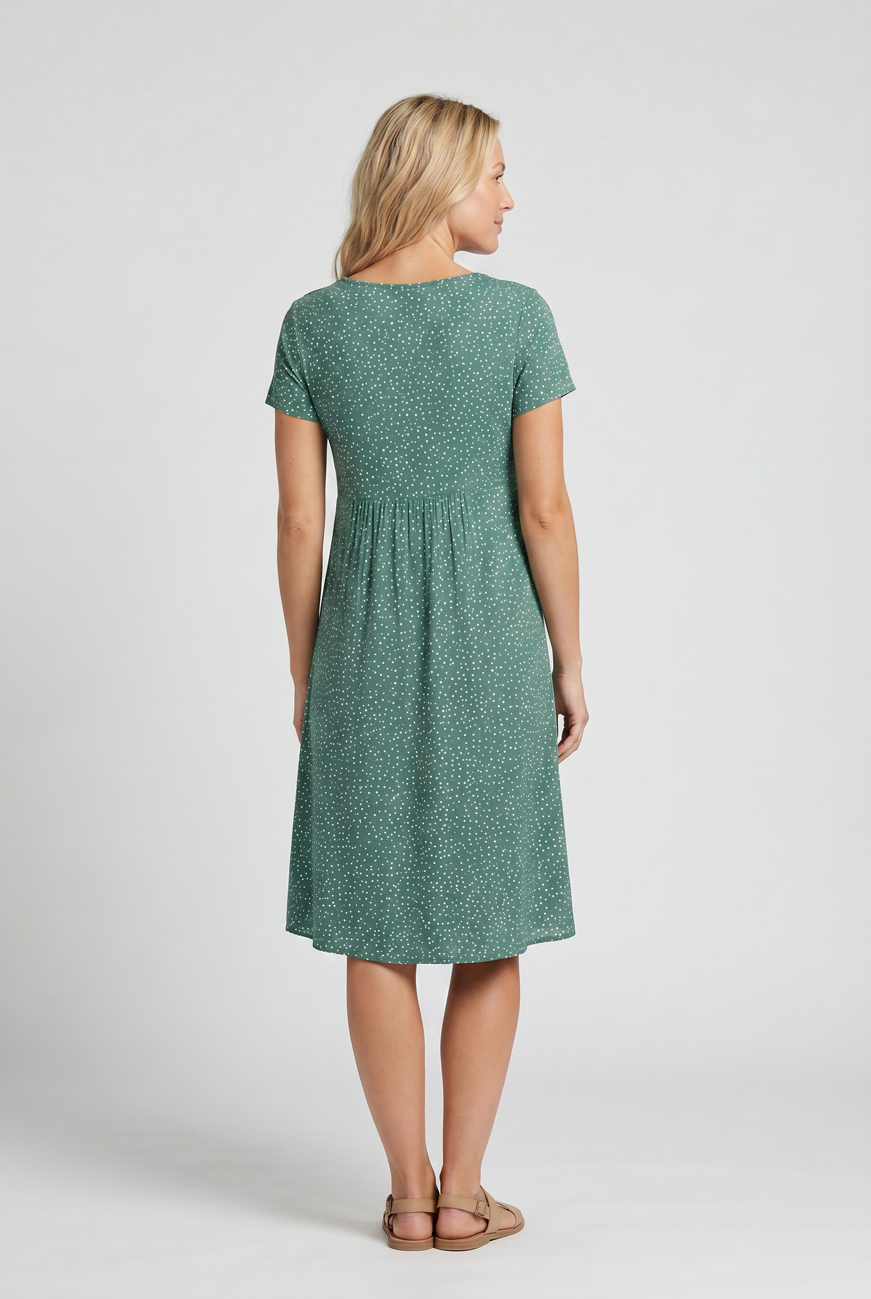 Women's short sleeve v-neck midi summer dress