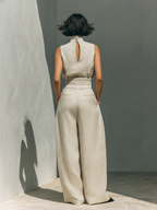 Women's sleeveless wide-leg trousers jumpsuit