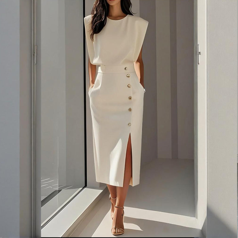 Women's sleeveless midi formal dress