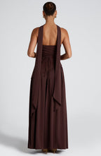 Women's strapless wedding guest maxi dress