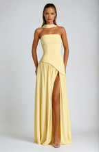 Women's strapless wedding guest maxi dress