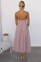 Women's sweetheart corset midi wedding guest dress