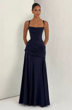 Women's asymmetric wedding guest maxi dress