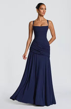 Women's asymmetric wedding guest maxi dress