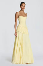 Women's asymmetric wedding guest maxi dress