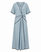 Women's twist-front v-neck maxi summer dress